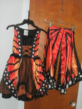 Deluxe Two Piece Colorful Monarch Butterfly Dress Up Cosplay Costume Outfit ~ M